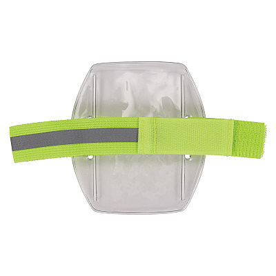 ergodyne Squids 3386 Arm Band ID/Badge Holder, Vertical, Hi-Vis Lime, 3.75 x 4.25 Holder, 2.5 x 4 Insert, 10/Pack (EGO19974)