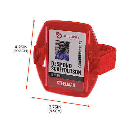 ergodyne Squids 3386 Arm Band ID/Badge Holder, Vertical, Red 3.75 x 4.25 Holder, 2.5 x 4 Insert (EGO19955)