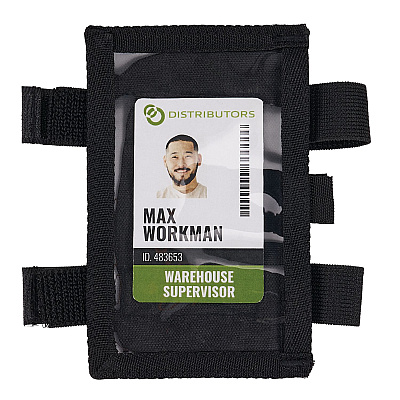 ergodyne Squids 3390 Dual Band Arm ID/Badge Holder with Hook-and-Loop Closure, Vertical, Black, 3.75 x 5.75, 2.75 x 4.75 Insert (EGO19966)