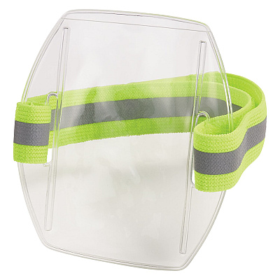 ergodyne Squids 3386 Arm Band ID/Badge Holder, Vertical, Hi-Vis Lime, 3.75 x 4.25 Holder, 2.5 x 4 Insert, 10/Pack (EGO19974)