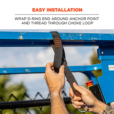 ergodyne Squids 3176 Anchor Choke Strap for Tool Tethering, 40 lb Max Safe Working Capacity, 24" Long, Black (EGO19176)