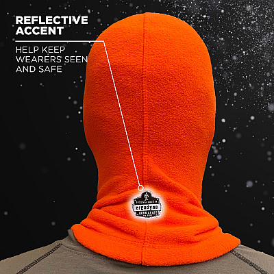 ergodyne N-Ferno 6821 Fleece Balaclava Face Mask, One Size Fits Most, Orange (EGO16954)