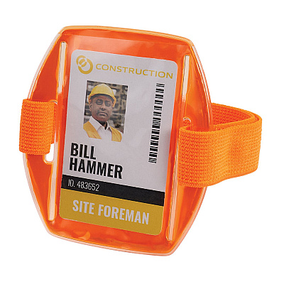 ergodyne Squids 3386 Arm Band ID/Badge Holder, Vertical, Orange 3.75 x 4.25 Holder, 2.5 x 4 Insert (EGO19958)