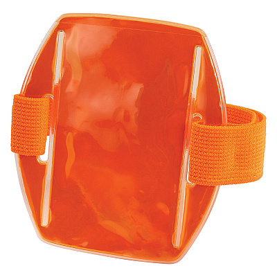 ergodyne Squids 3386 Arm Band ID/Badge Holder, Vertical, Orange, 3.75 x 4.25 Holder, 2.5 x 4 Insert, 10/Pack (EGO19972)