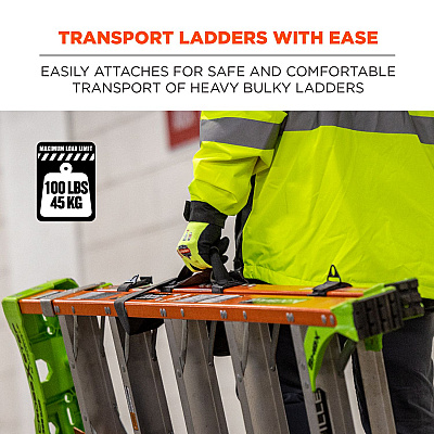 ergodyne Arsenal 5301 Ladder Carrying Handle, Supports Up to 100 lb, 2 x 9 x 11, Black (EGO19197)