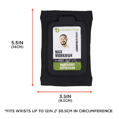 ergodyne Squids 3388 Wrist ID/Badge Holder, Vertical, Black, 3.5 x 5.5 Holder, 2.75 x 3.75 Insert (EGO19960)