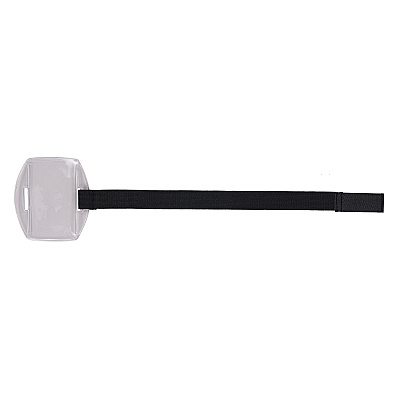 ergodyne Squids 3386 Arm Band ID/Badge Holder, Vertical, Black/Clear, 3.75 x 4.25 Holder, 2.5 x 4 Insert, 10/Pack (EGO19975)