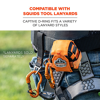 ergodyne Squids 3171 Anchor Strap Belt Loop Attachment for Tool Tethering, 5 lb Max Working Capacity, 5" Long, Black, 2/Pack (EGO19171)