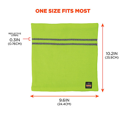 ergodyne N-Ferno 6961 Reflective Winter Neck Gaiter, One Size Fits Most, Lime (EGO16958)