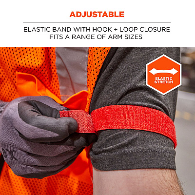 ergodyne Squids 3386 Arm Band ID/Badge Holder, Vertical, Red 3.75 x 4.25 Holder, 2.5 x 4 Insert (EGO19955)