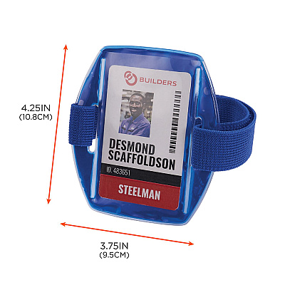 ergodyne Squids 3386 Arm Band ID/Badge Holder, Vertical, Blue 3.75 x 4.25 Holder, 2.5 x 4 Insert (EGO19957)