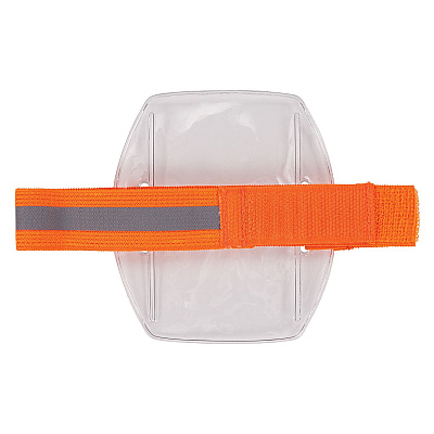 ergodyne Squids 3386 Arm Band ID/Badge Holder, Vertical, Hi-Vis Orange, 3.75 x 4.25 Holder, 2.5 x 4 Insert, 10/Pack (EGO19976)