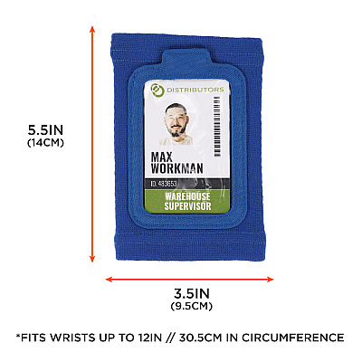 ergodyne Squids 3388 Wrist ID/Badge Holder, Vertical, Blue, 3.5 x 5.5 Holder, 2.75 x 3.75 Insert (EGO19963)