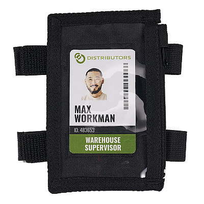 ergodyne Squids 3387 Dual Band Arm ID/Badge Holder with Zipper, Vertical, Black, 3.75 x 5.75 for 2.75 x 4.75 Insert (EGO19959)