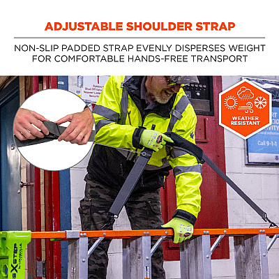 ergodyne Arsenal 5302 Ladder Shoulder Lifting Strap, Supports Up to 100 lb, 2 x 4 x 10.5, Black (EGO19198)
