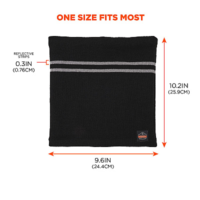 ergodyne N-Ferno 6961 Reflective Winter Neck Gaiter, One Size Fits Most, Black (EGO16959)