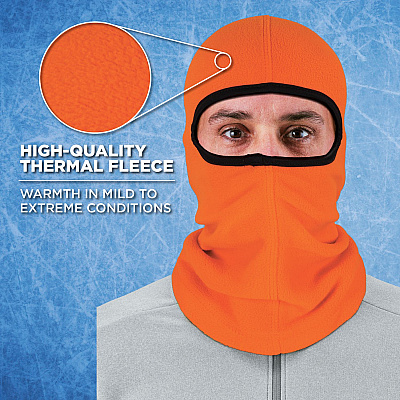 ergodyne N-Ferno 6821 Fleece Balaclava Face Mask, One Size Fits Most, Orange (EGO16954)
