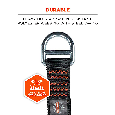 ergodyne Squids 3176 Anchor Choke Strap for Tool Tethering, 40 lb Max Safe Working Capacity, 24" Long, Black (EGO19176)