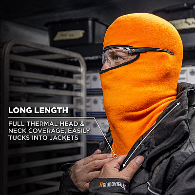 ergodyne N-Ferno 6821 Fleece Balaclava Face Mask, One Size Fits Most, Orange (EGO16954)