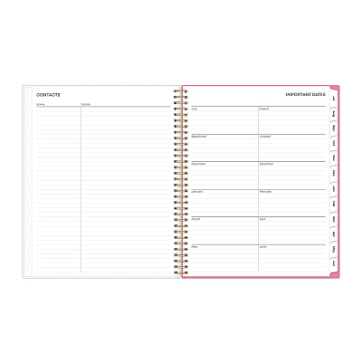 Blue Sky Roosevelt Pink Academic Weekly/Monthly Planner, Floral Artwork, 11" x 8.5", Pink/Gray Cover, 12-Month (July-June): 2025-2026 (128691)
