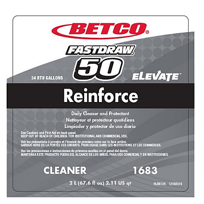Betco Reinforce Floor Cleaner and Protectant, Lemon Scent, 2 L Bottle, 4/Carton (BET16834700)