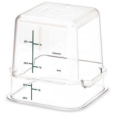 Carlisle Squares Polycarbonate Food Storage Container, 4 qt, 7.13 x 7.13 x 7.29, Clear, Plastic (CFS1195107)