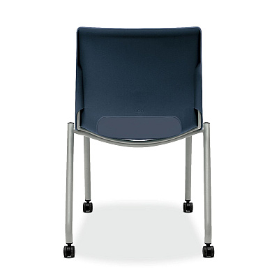 HON Motivate Four-Leg Stacking Chair, Up to 300 lbs, 18" Seat Height, Regatta Seat and Back, Platinum Base, 2/Carton (HONMG1NSREPLAT)