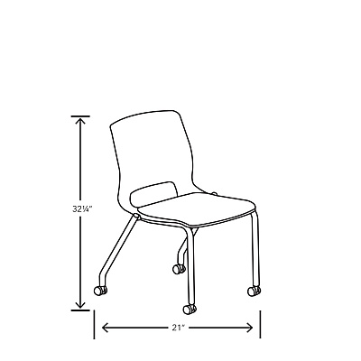 HON Motivate Four-Leg Stacking Chair, Up to 300 lbs, 18" Seat Height, Regatta Seat and Back, Platinum Base, 2/Carton (HONMG1NSREPLAT)