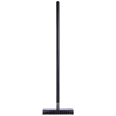 Carlisle Sparta Broiler Master Grill Brush and Scraper with Handle, Metal Bristles, 30.5" Black Wood Handle (CFS4029000)
