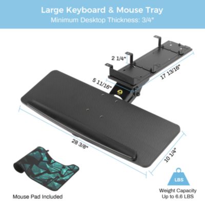 Eureka Adjustable Keyboard Tray, Black (EKAAKB02)