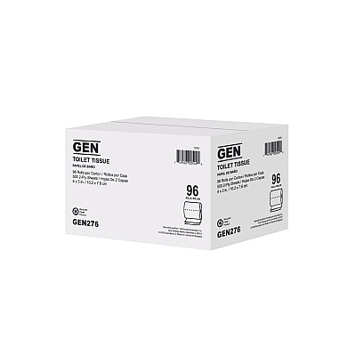 GEN Standard Bath Tissue, White, 2-Ply, 4 x 3, 500 Sheets/Roll, 96 Rolls/Carton (GEN276)