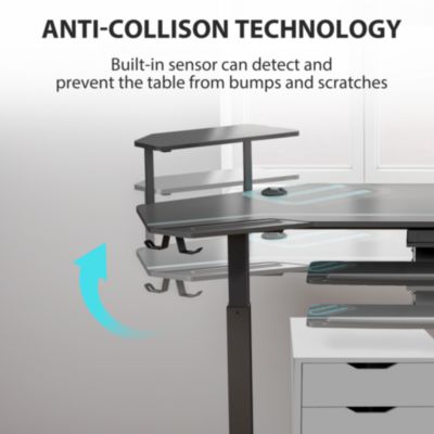 Eureka Aero Standing Desk, 71.93" x 29.93" x 34.62" to 53.18", Black (EKAES71B)