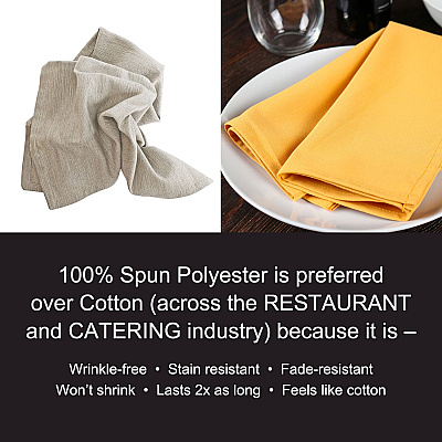Mariposa Poly Spun Napkin 20x20 Gold, Case Of 300 (NAP-GOLD-SPUN-CS)