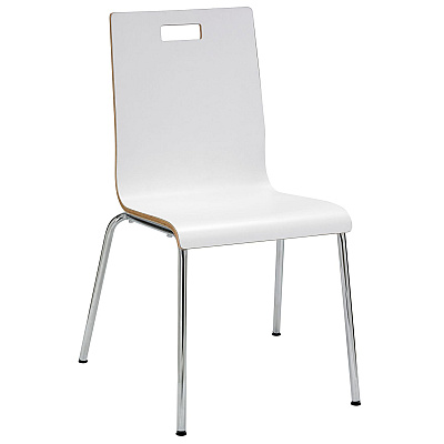 KFI Studios Pedestal Table with Four White Jive Series Chairs, Round, 36" Dia x 29h, Walnut (KFI810389025088)