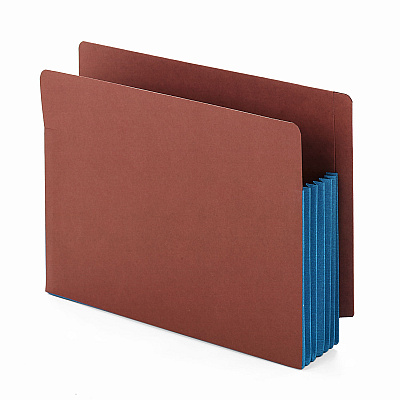 Smead Redrope Drop-Front End Tab File Pockets, Fully Lined 6.5" High Gussets, 5.25" Expansion, Letter Size, Redrope/Blue, 10/Box (SMD73689)