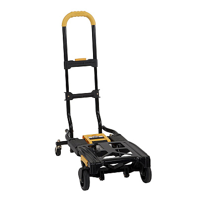 COSCO 2-in-1 Folding Hand Truck, 300 lb Capacity, 17" x 30.5" x 33.5", Black/Yellow (CSC12225YGB1E)