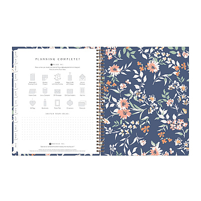 Blue Sky One Tree Planted Effie Weekly/Monthly Planner, Floral Artwork, 11" x 8.5", Blue/Peach/Green Cover, 12-Month (Jan-Dec): 2026 (138325)