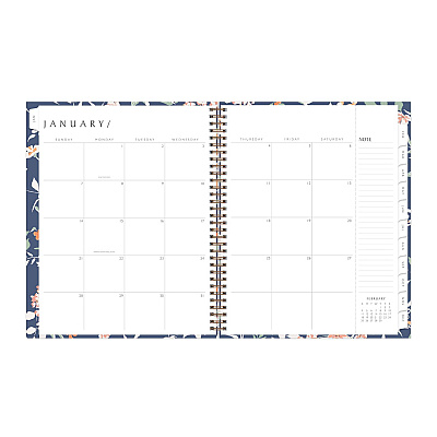 Blue Sky One Tree Planted Effie Weekly/Monthly Planner, Floral Artwork, 11" x 8.5", Blue/Peach/Green Cover, 12-Month (Jan-Dec): 2026 (138325)