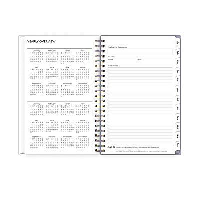 Blue Sky Tula Weekly/Monthly Planner, Floral Artwork, 8" x 5", Purple/Pink/White Cover, 12-Month (Jan to Dec): 2026 (143974)