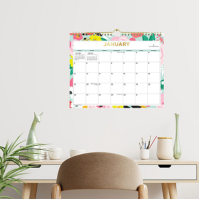 Blue Sky Day Designer Secret Garden Mint Monthly Wall Calendar, Floral Artwork, 11 x 8.75, Multicolor Sheets, 12-Month (Jan-Dec): 2026 (148632)