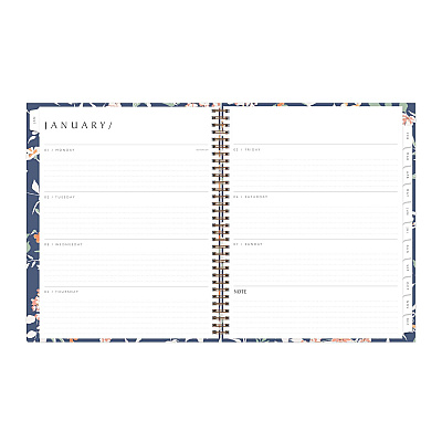 Blue Sky One Tree Planted Effie Weekly/Monthly Planner, Floral Artwork, 11" x 8.5", Blue/Peach/Green Cover, 12-Month (Jan-Dec): 2026 (138325)