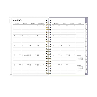 Blue Sky Tula Weekly/Monthly Planner, Floral Artwork, 8" x 5", Purple/Pink/White Cover, 12-Month (Jan to Dec): 2026 (143974)