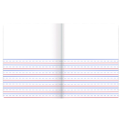 Mead Primary Journal Half Page Ruled, Blue Marble Cover, Primary Rule, (100) 9.75 x 7.5 Sheets (MEA9554)