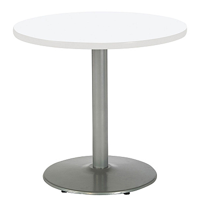KFI Studios Pedestal Table with Four Lime Green Kool Series Chairs, Round, 36" Dia x 29h, Designer White (KFI811774036726)