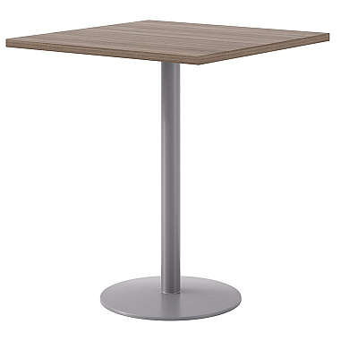 KFI Studios Pedestal Bistro Table with Four Natural Jive Series Barstools, Square, 36 x 36 x 41, Studio Teak (KFI811774039925)