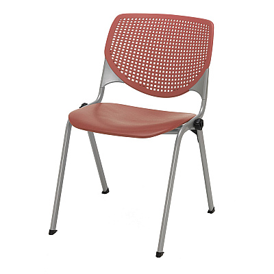 KFI Studios Pedestal Table with Four Coral Kool Series Chairs, Round, 36" Dia x 29h, Designer White (KFI811774036764)