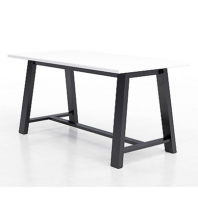 KFI Studios Midtown Dining Table with Four Lime Green Kool Series Chairs, 36 x 72 x 30, Designer White (KFI840031900302)