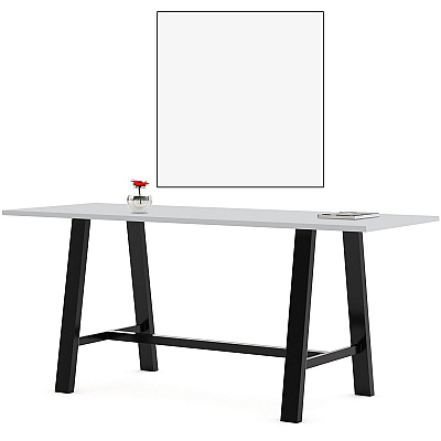 KFI Studios Midtown Bistro Dining Table with Four Lime Green Kool Barstools, 36 x 72 x 41, Designer White (KFI840031900609)