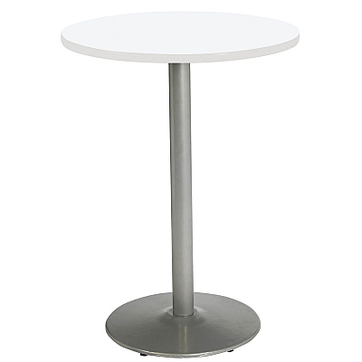 KFI Studios Pedestal Bistro Table with Four Lime Green Kool Series Barstools, Round, 36" Dia x 41h, Designer White (KFI811774037112)