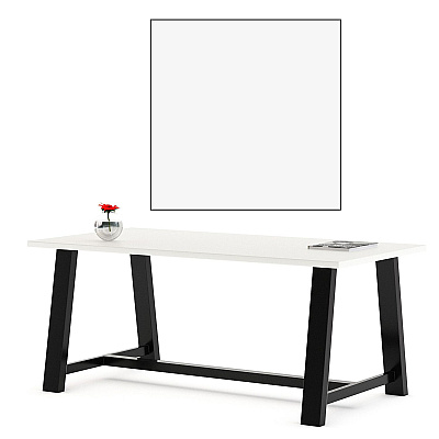 KFI Studios Midtown Dining Table with Four Light Gray Kool Series Chairs, 36 x 72 x 30, Designer White (KFI840031900296)